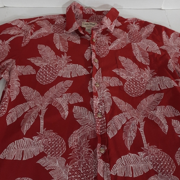 Cooke Street Pineapple & Banana Leaf Print Hawaiian Shirt - Picture 2 of 5